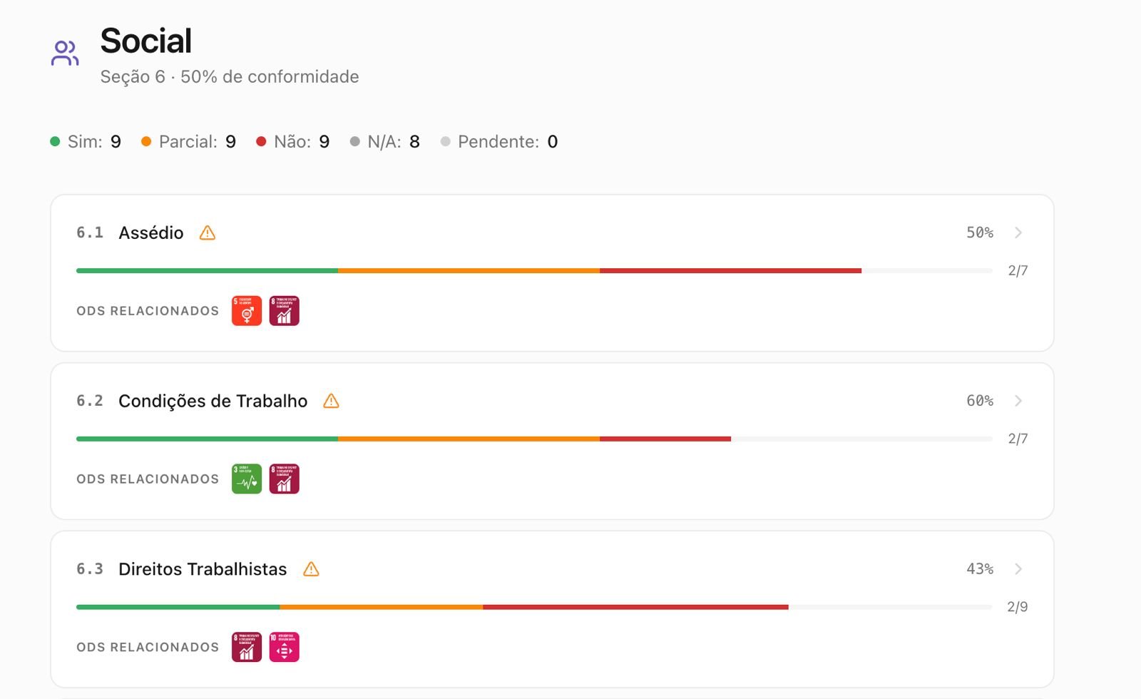 Tela da plataforma - Conteúdo completo por critério
